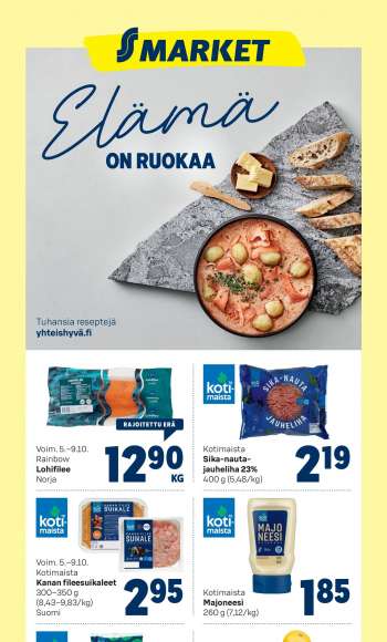 S-market tarjoukset  - 05.10.2022 - 09.10.2022.