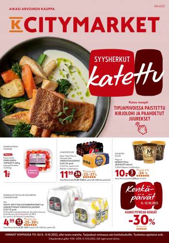 K-citymarket tarjoukset  - 06.10.2022 - 12.10.2022.