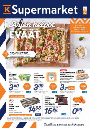 K-Supermarket tarjoukset  - 06.10.2022 - 09.10.2022.