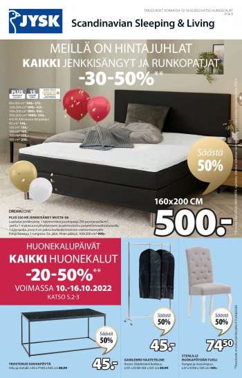 JYSK tarjoukset  - 10.10.2022 - 16.10.2022.