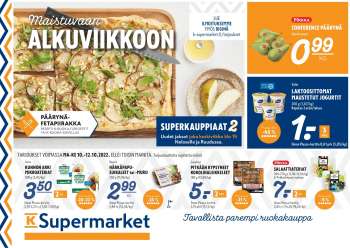 K-Supermarket tarjoukset  - 10.10.2022 - 12.10.2022.