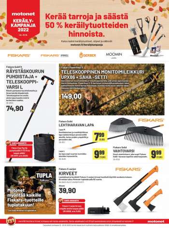 Motonet tarjoukset  - 12.10.2022 - 23.10.2022.