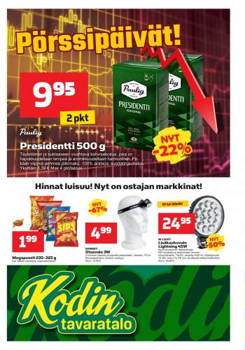 Kodintavaratalo tarjoukset  - 10.10.2022 - 19.10.2022.