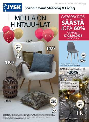 JYSK tarjoukset  - 17.10.2022 - 23.10.2022.