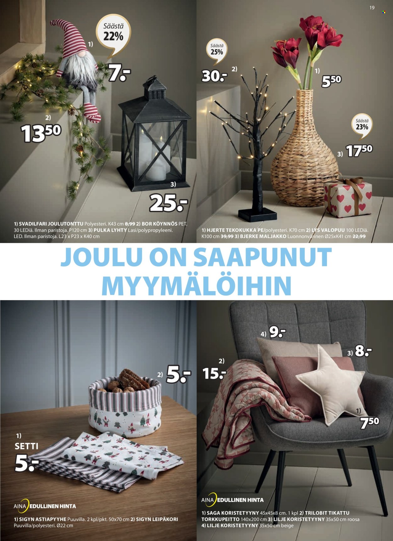 JYSK tarjoukset - 17.10.2022 - 23.10.2022. Sivu 19