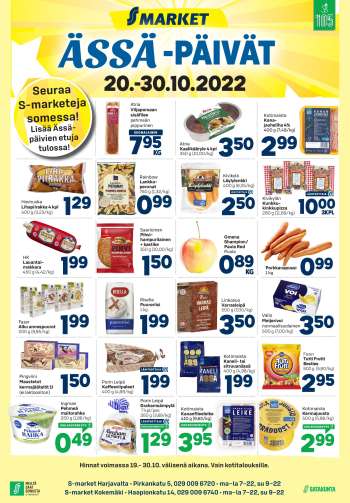 S-market tarjoukset  - 19.10.2022 - 30.10.2022.
