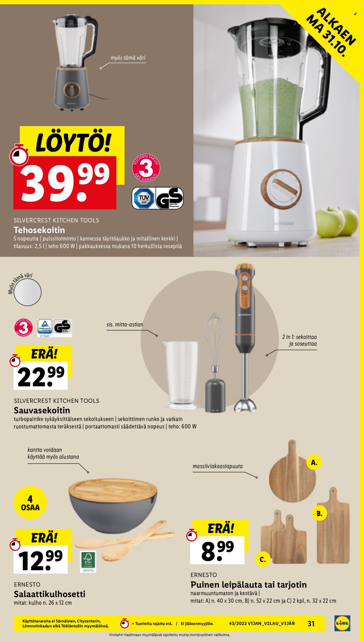 Lidl tarjoukset - 27.10.2022 - 02.11.2022. Sivu 31