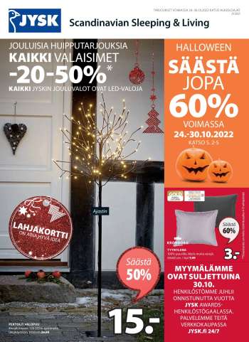 JYSK tarjoukset  - 24.10.2022 - 30.10.2022.