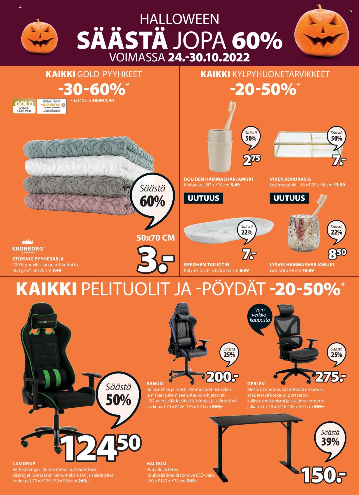 JYSK tarjoukset - 24.10.2022 - 30.10.2022. Sivu 4