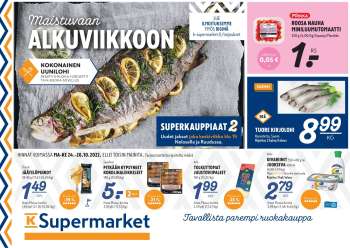 K-Supermarket tarjoukset  - 24.10.2022 - 26.10.2022.