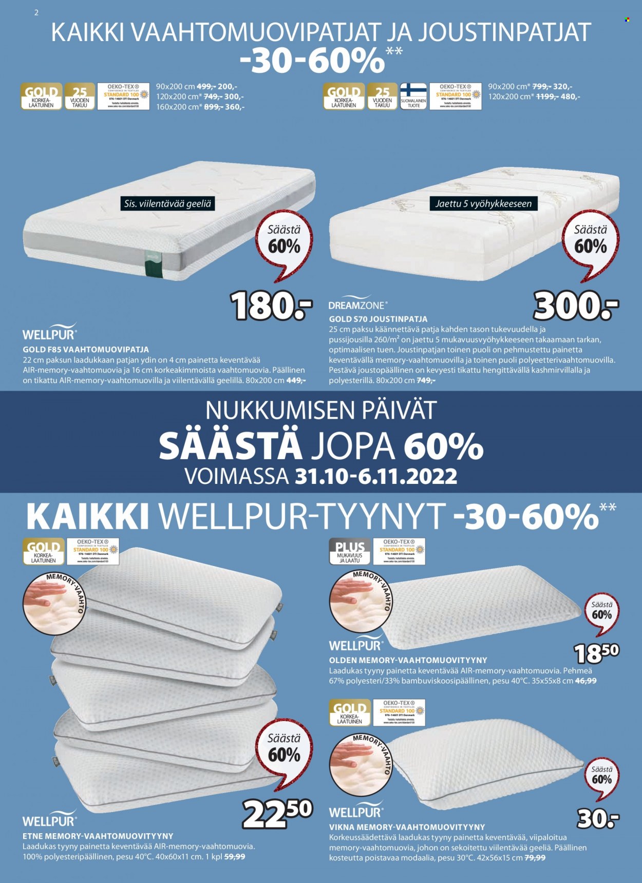 JYSK tarjoukset - 31.10.2022 - 06.11.2022. Sivu 2