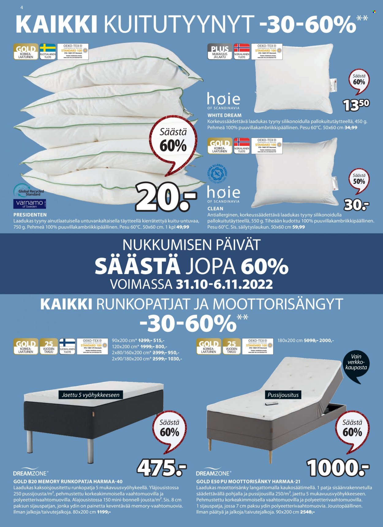 JYSK tarjoukset - 31.10.2022 - 06.11.2022. Sivu 4