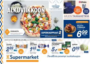 K-Supermarket tarjoukset  - 31.10.2022 - 02.11.2022.