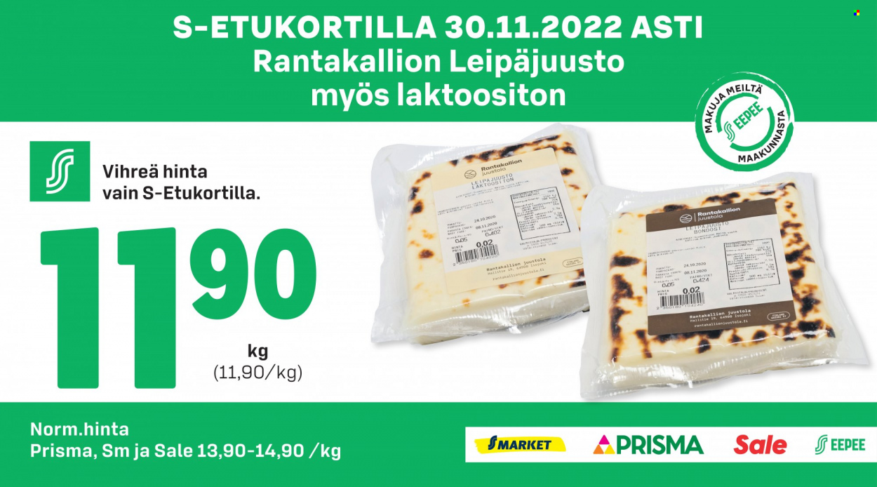 Prisma tarjoukset  - 01.11.2022 - 30.11.2022 - Tarjoustuotteet - leipäjuusto. Sivu 2.