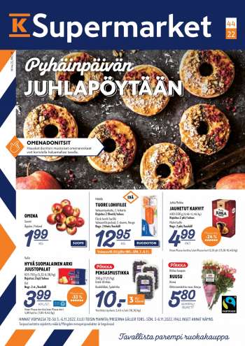K-Supermarket tarjoukset  - 03.11.2022 - 06.11.2022.