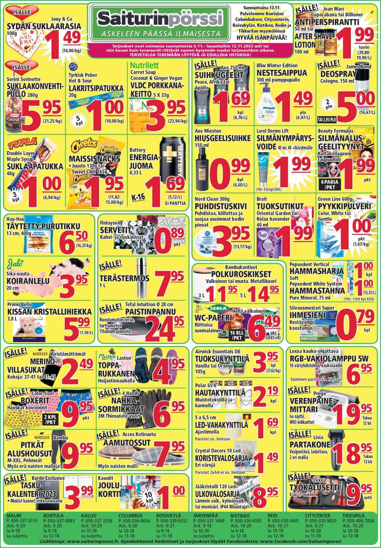 Saiturinpörssi tarjoukset - 06.11.2022 - 12.11.2022. Sivu 1