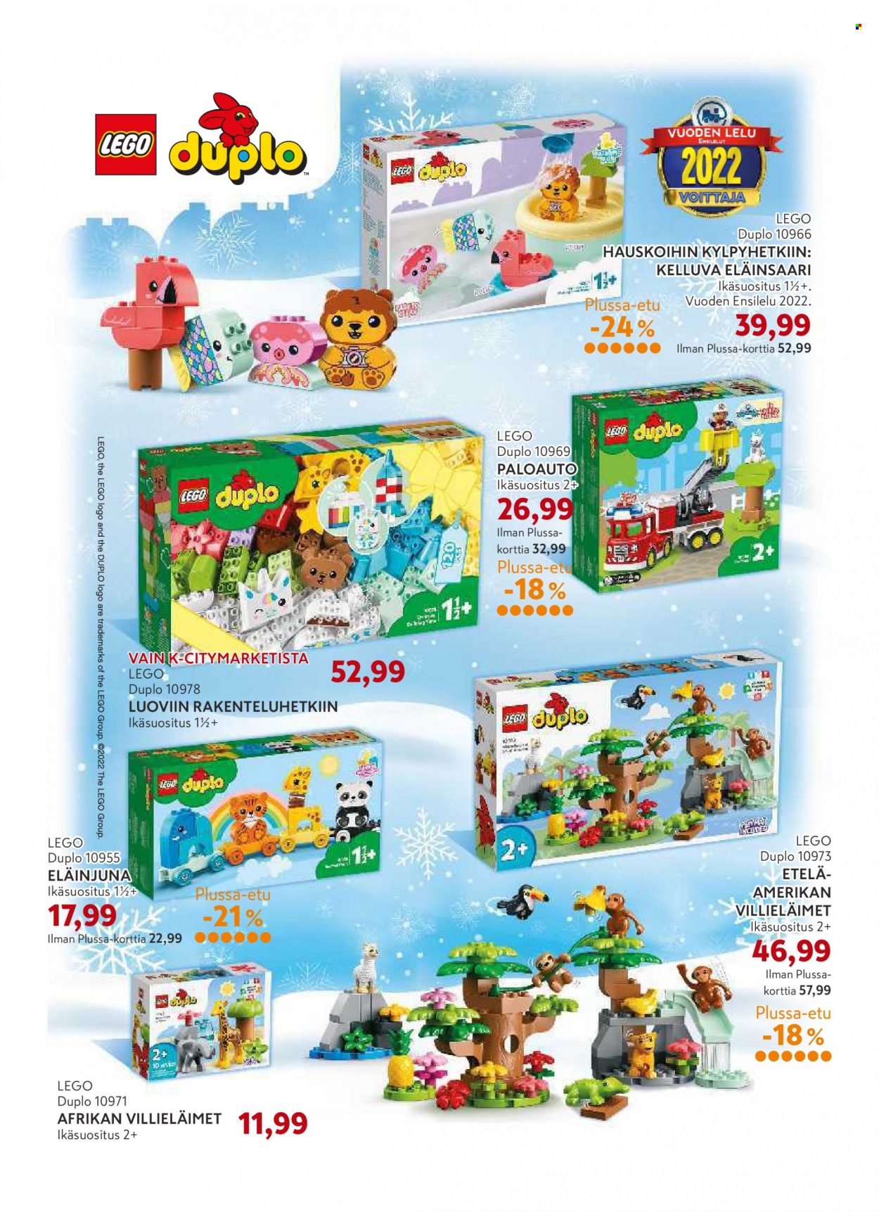 thumbnail - K-citymarket tarjoukset  - 02.11.2022 - 20.12.2022 - Tarjoustuotteet - LEGO, LEGO Duplo. Sivu 4.