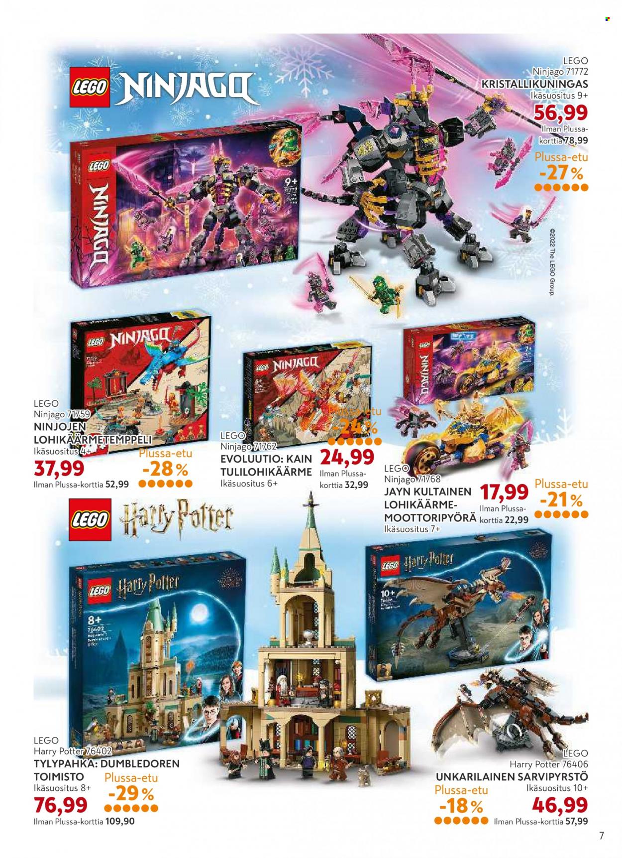 thumbnail - K-citymarket tarjoukset  - 02.11.2022 - 20.12.2022 - Tarjoustuotteet - Harry Potter, LEGO Harry Potter, LEGO Ninjago, LEGO. Sivu 7.