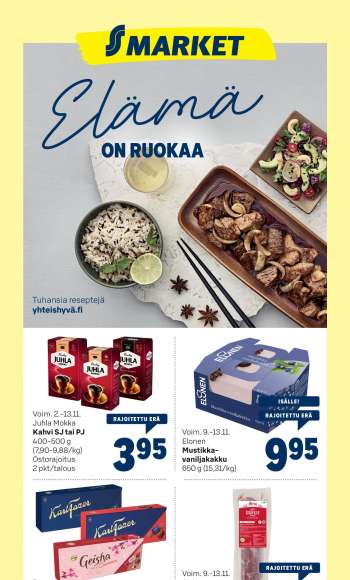 S-market tarjoukset  - 09.11.2022 - 13.11.2022.