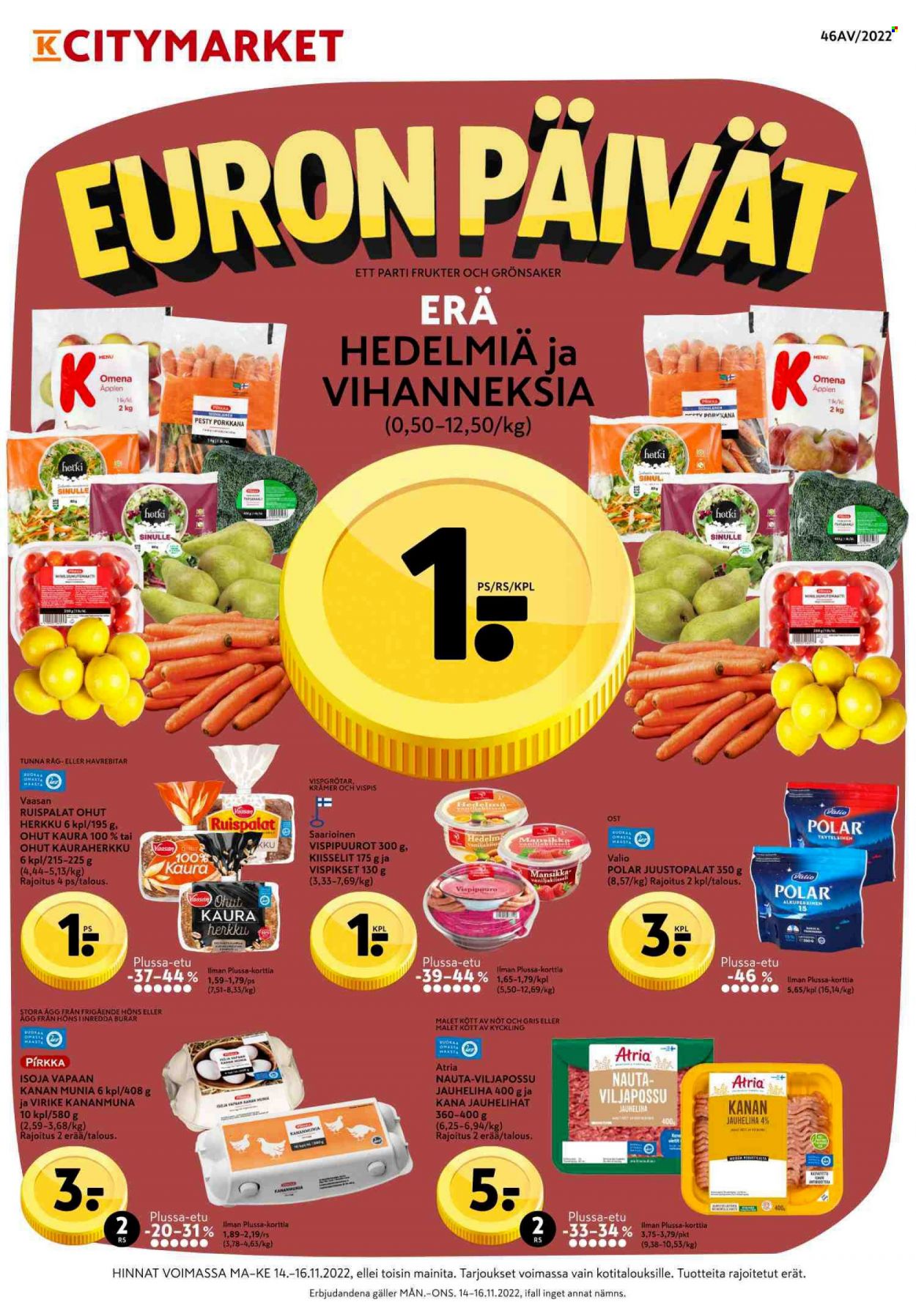 K-citymarket tarjoukset - 14.11.2022 - 16.11.2022. Sivu 1