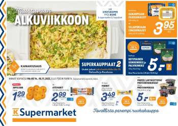 K-Supermarket tarjoukset  - 14.11.2022 - 16.11.2022.