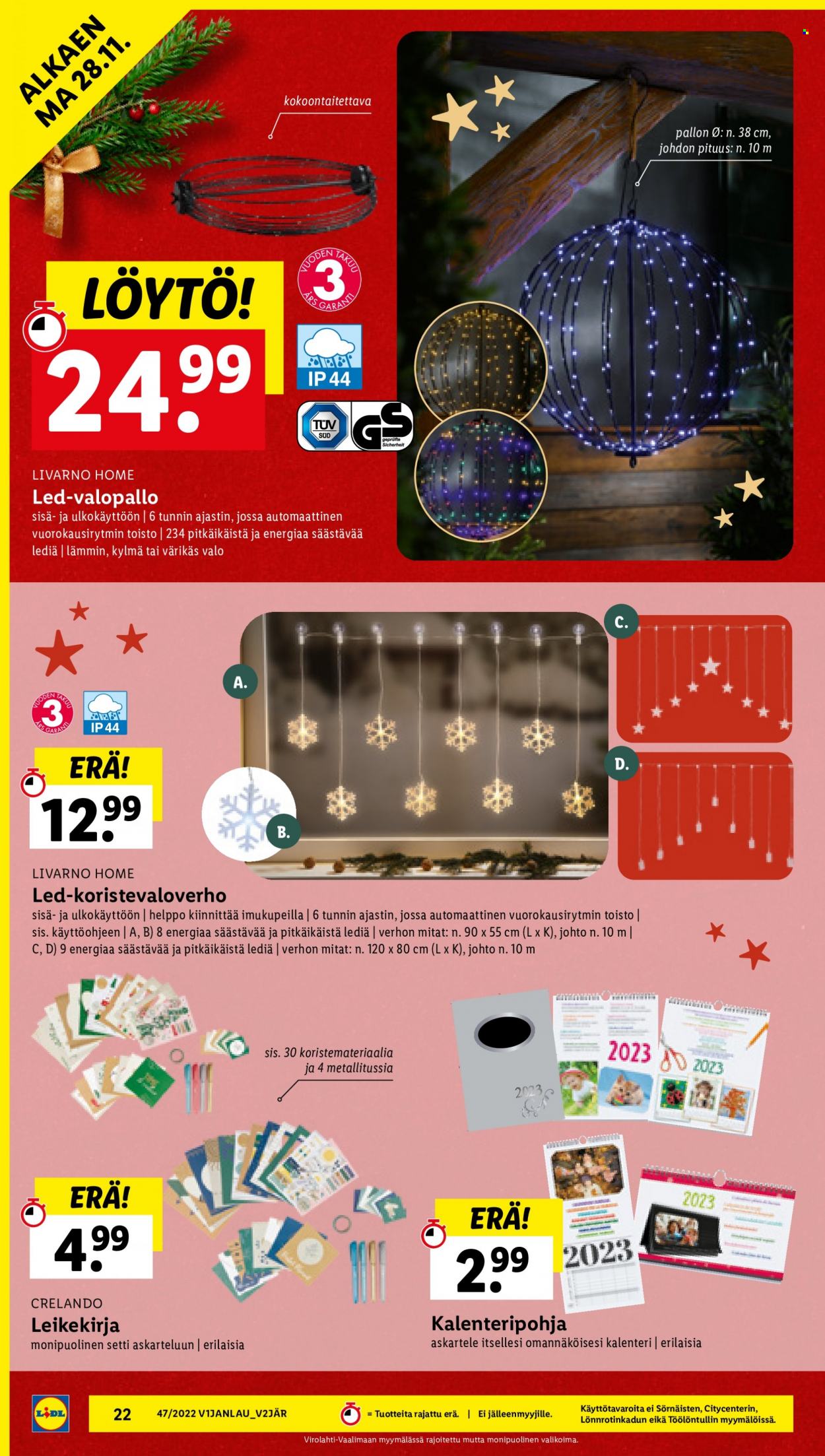 Lidl tarjoukset - 21.11.2022 - 30.11.2022. Sivu 22