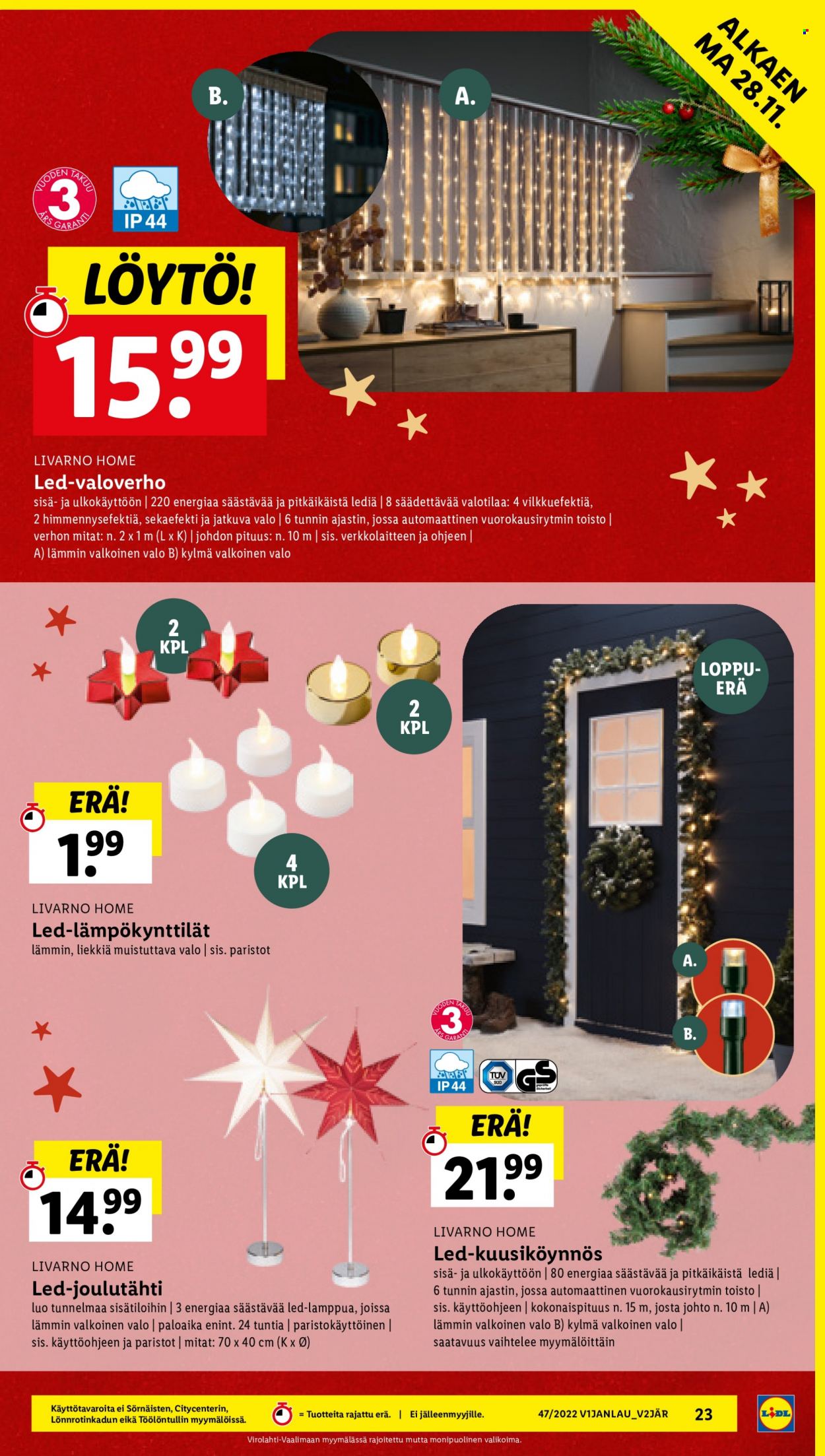 Lidl tarjoukset - 21.11.2022 - 30.11.2022. Sivu 23