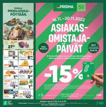 Prisma tarjoukset  - 16.11.2022 - 20.11.2022.