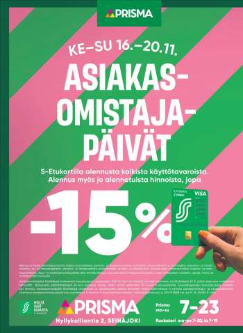 Prisma tarjoukset  - 16.11.2022 - 20.11.2022.