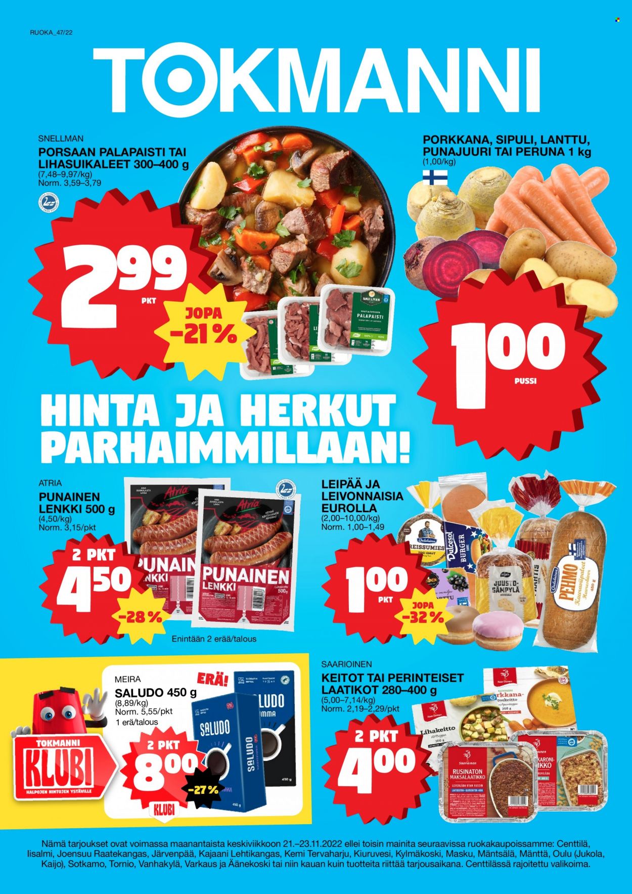 Tokmanni tarjoukset - 21.11.2022 - 23.11.2022. Sivu 1