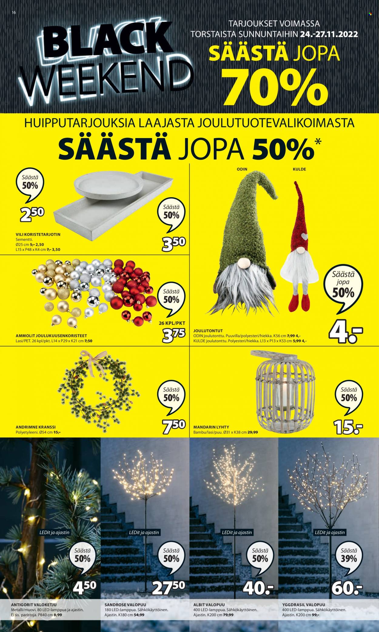 JYSK tarjoukset - 24.11.2022 - 27.11.2022. Sivu 16