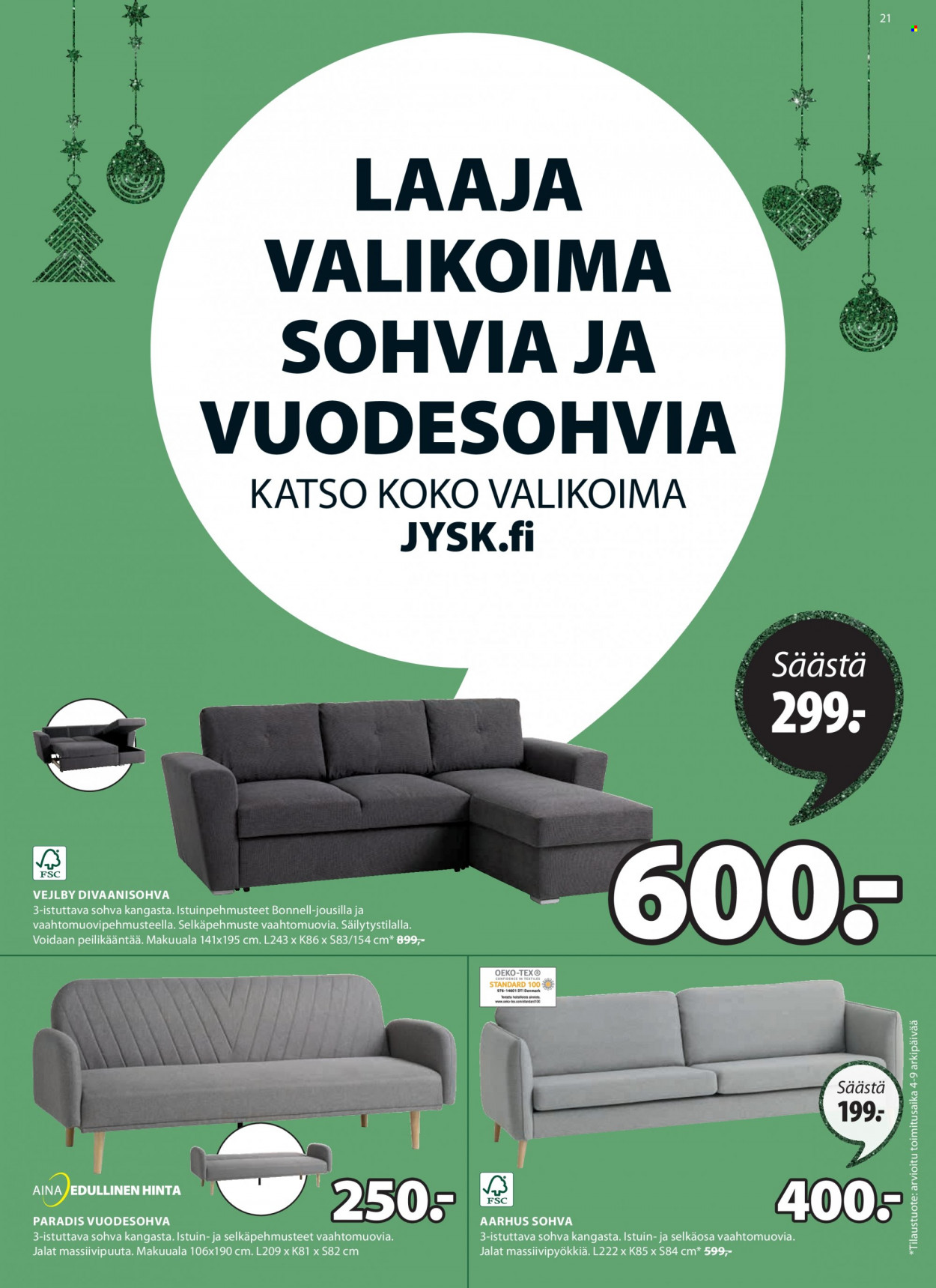 JYSK tarjoukset - 04.12.2022 - 27.12.2022. Sivu 21