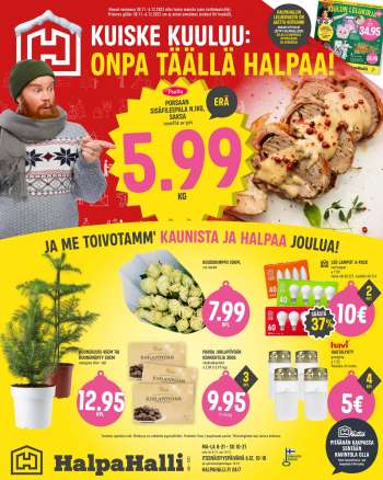HalpaHalli tarjoukset  - 30.11.2022 - 06.12.2022.