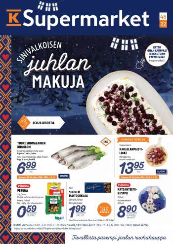 K-Supermarket tarjoukset  - 01.12.2022 - 06.12.2022.