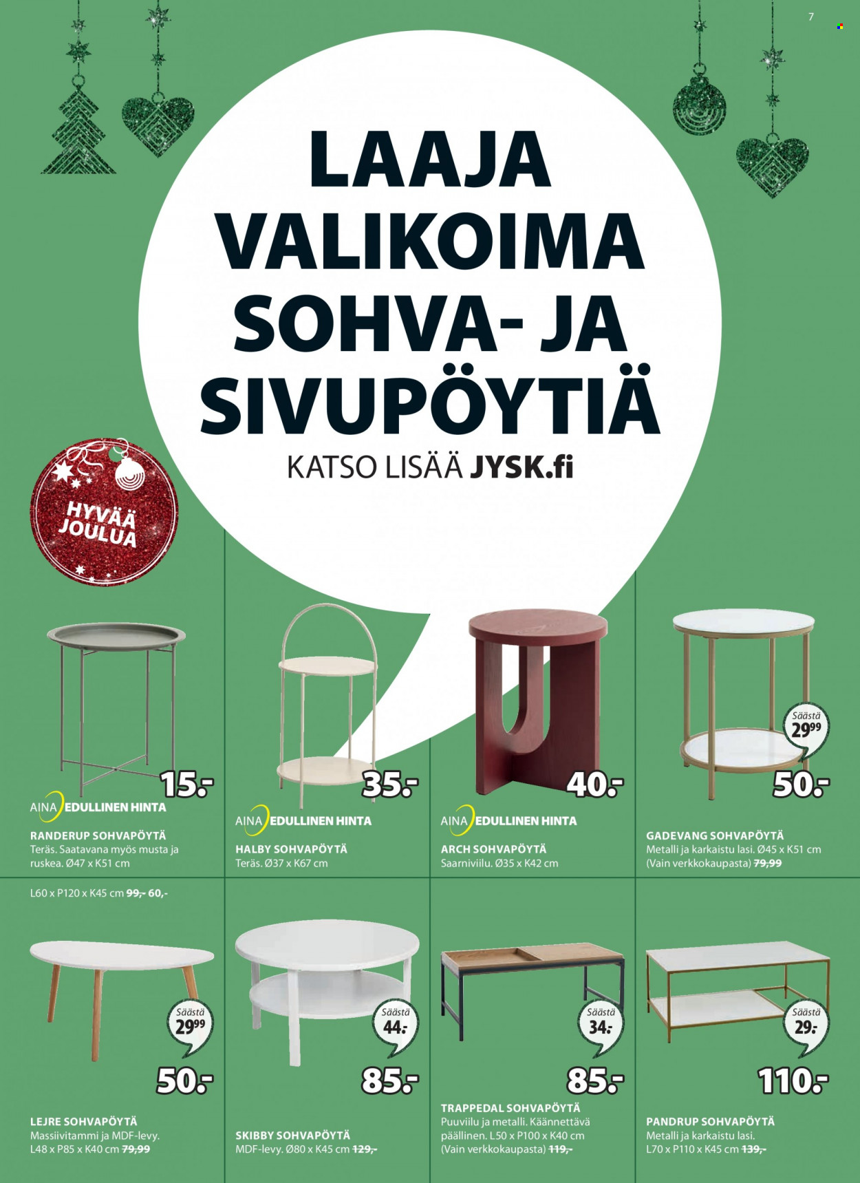 JYSK tarjoukset - 05.12.2022 - 27.12.2022. Sivu 7