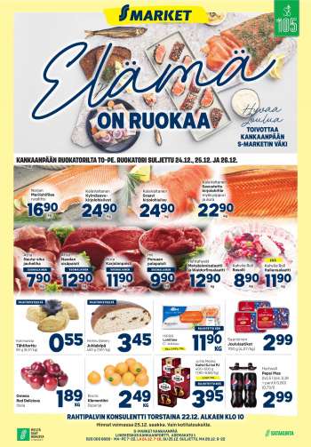 S-market tarjoukset  - 22.12.2022 - 25.12.2022.