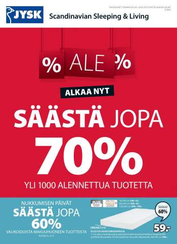 JYSK tarjoukset  - 28.12.2022 - 29.01.2023.