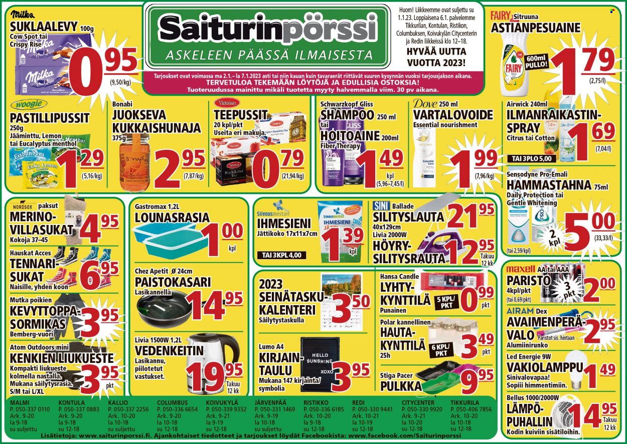 Saiturinpörssi tarjoukset - 02.01.2023 - 07.01.2023. Sivu 1