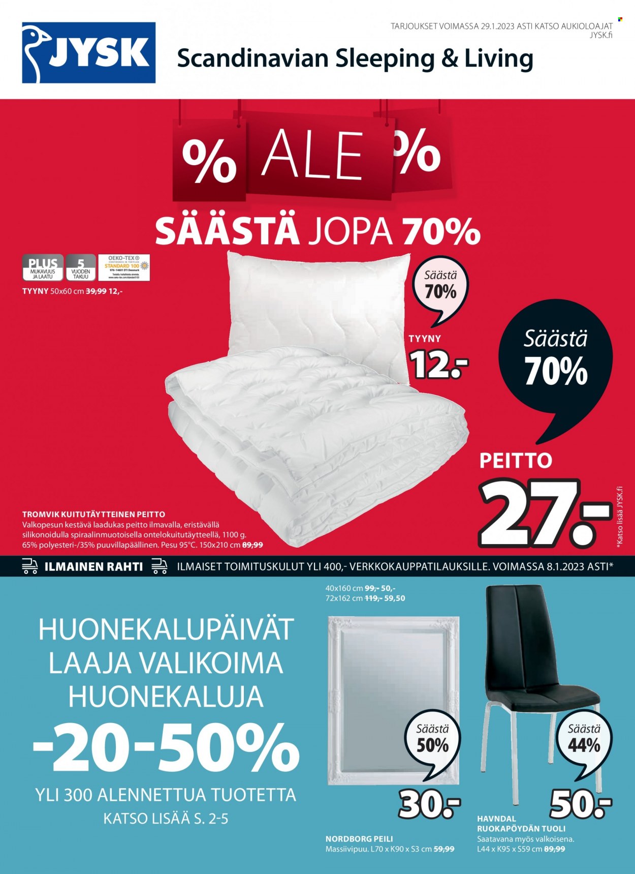 JYSK tarjoukset - 02.01.2023 - 29.01.2023. Sivu 1