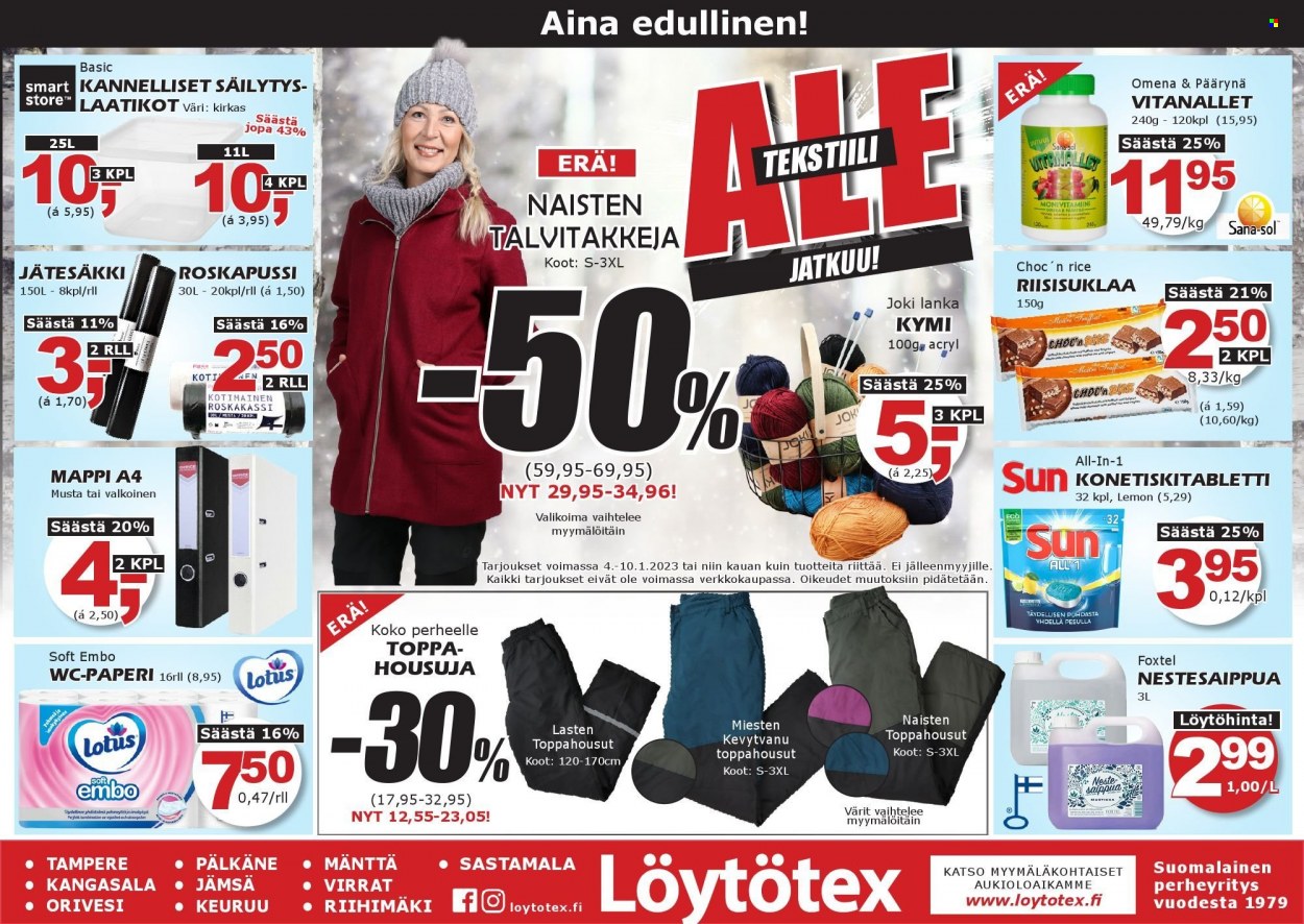 Löytötex tarjoukset - 04.01.2023 - 10.01.2023. Sivu 1