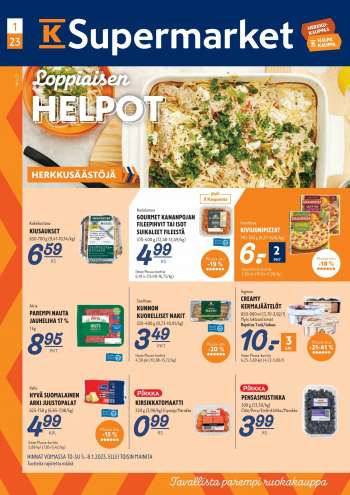 K-Supermarket tarjoukset  - 05.01.2023 - 08.01.2023.