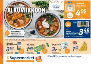 K-Supermarket tarjoukset  - 09.01.2023 - 11.01.2023.