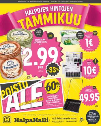 HalpaHalli tarjoukset  - 11.01.2023 - 17.01.2023.