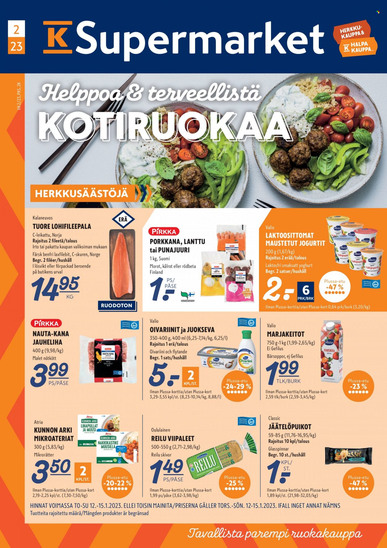 K-Supermarket tarjoukset - 12.01.2023 - 15.01.2023. Sivu 1
