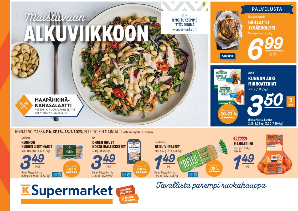 K-Supermarket tarjoukset - 16.01.2023 - 18.01.2023. Sivu 1