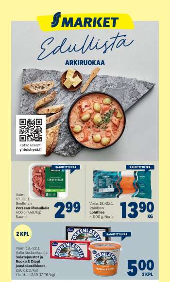 S-market tarjoukset  - 18.01.2023 - 22.01.2023.