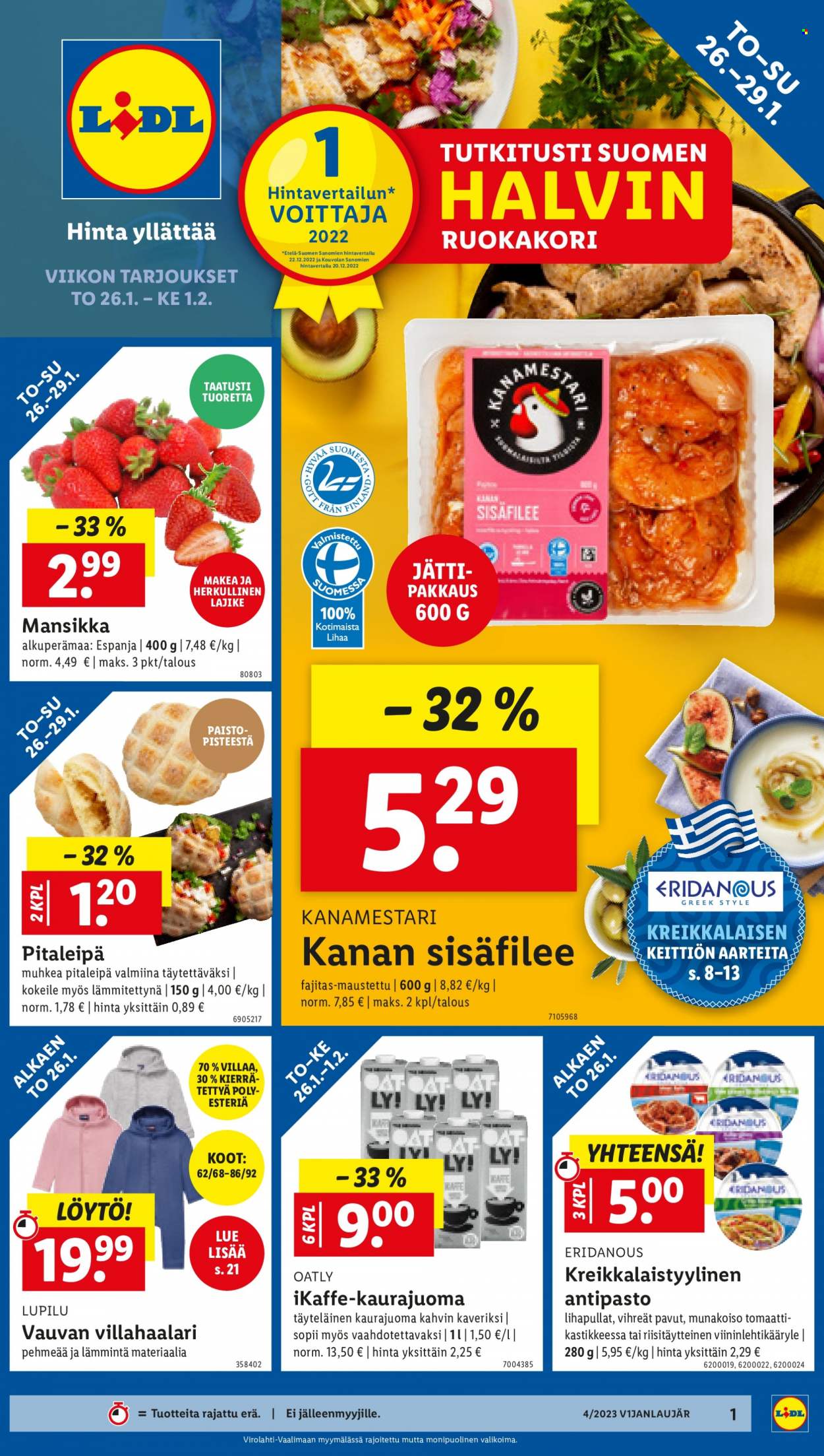 Lidl tarjoukset - 26.01.2023 - 01.02.2023. Sivu 1
