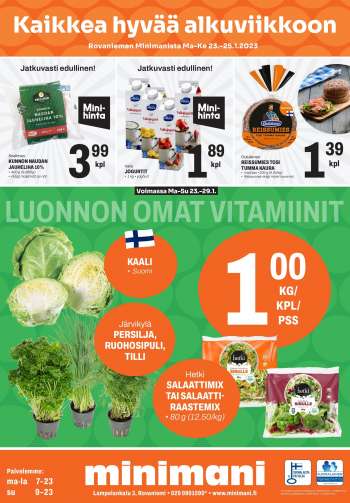 Minimani tarjoukset  - 23.01.2023 - 25.01.2023.