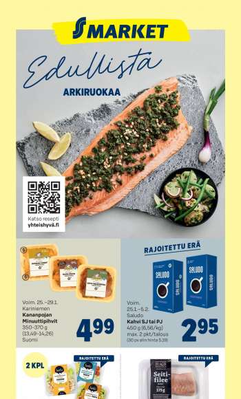 S-market tarjoukset  - 25.01.2023 - 29.01.2023.