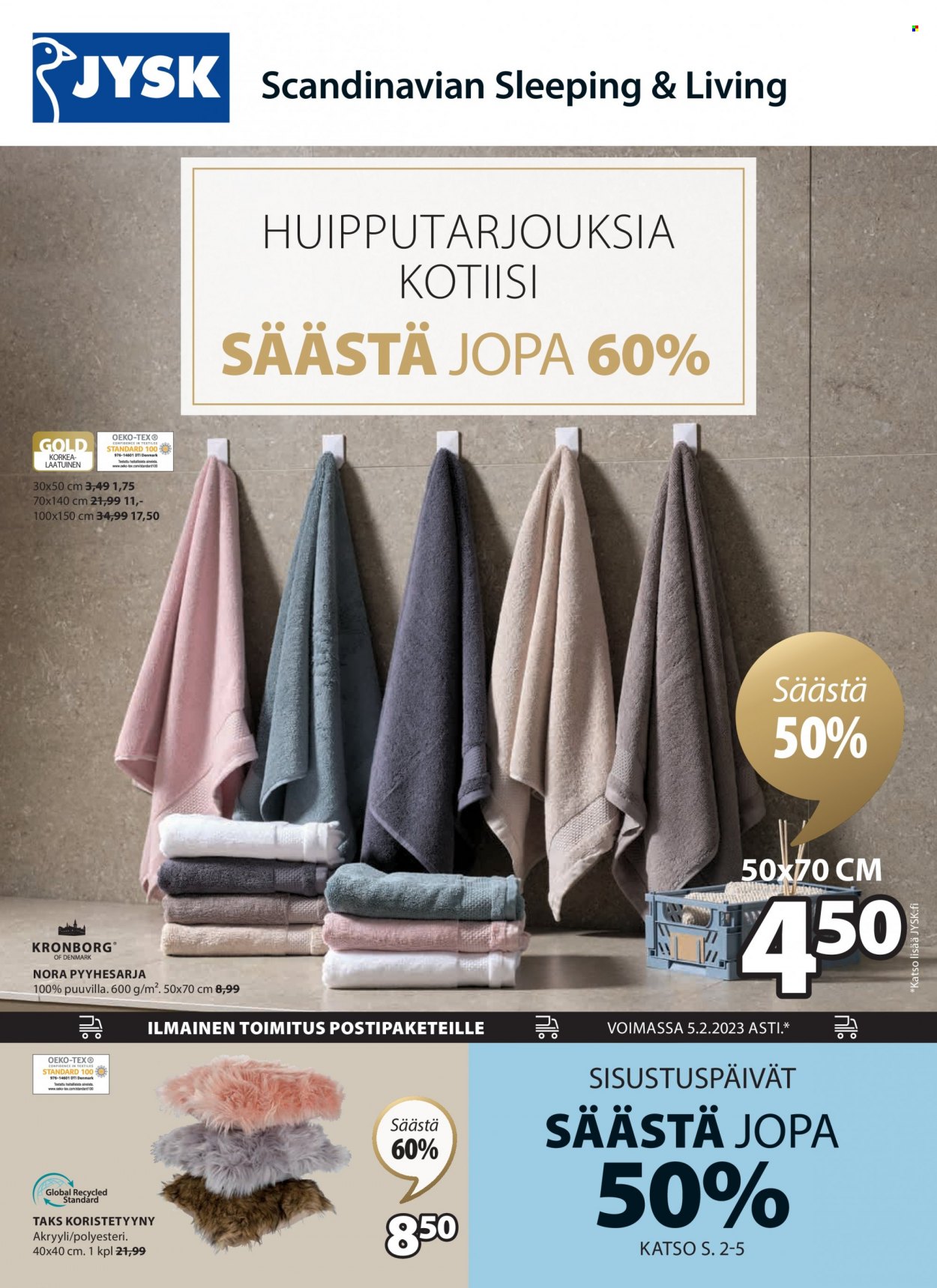 JYSK tarjoukset - 30.01.2023 - 05.03.2023. Sivu 1